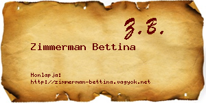 Zimmerman Bettina névjegykártya